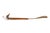 A brass and wood shoehorn. The handle is made of brass cast in the shape of a duck’s head, with an attached string for...
