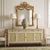 I love this piece! This is an Italian cabinet with French Louis XVI styling. The custom finish includes a faux marble top...