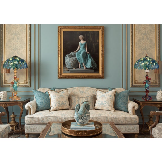 Auguste Moreau Vintage Water Nymph Spelter Table Lamps - a Pair For Sale - Image 4 of 11