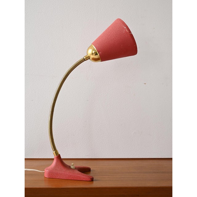 Gold Vintage Table Lamp, 1950s For Sale - Image 8 of 8