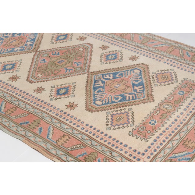 Mid 20th Century Geometric Turkish Wool Rug For Sale - Image 9 of 10