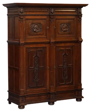 Dutch Ornately Hand Carved Cupboard, 1940s