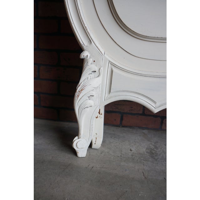 Wood Antique French Rococo Painted Full/Queen Bed For Sale - Image 7 of 7