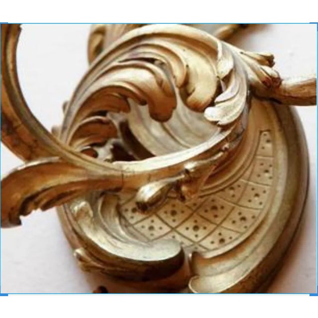 19th C French Dore Bronze Two-Arm Sconces - Set of 4 For Sale - Image 4 of 5