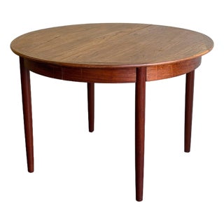 Danish Teak Round Dining Table – Vintage Mid Century Modern Table 1960s For Sale