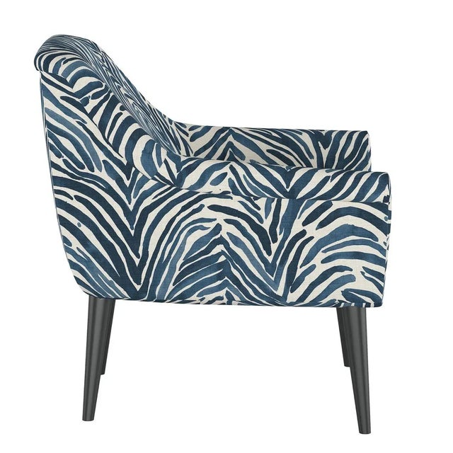 Contemporary West Loop Chair in Blue Washed Zebra For Sale - Image 3 of 8