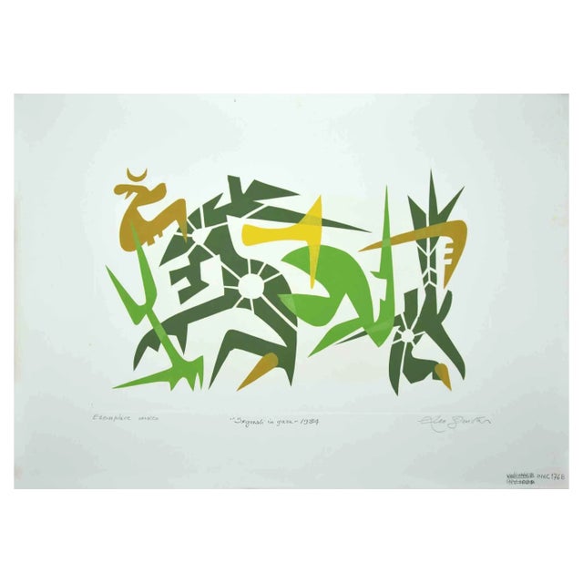 Leo Guida, Race Signals, Original Etching, 1984 For Sale