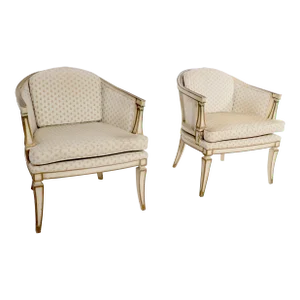 Mid Century Hollywood Regency Tub Chairs After Parzinger - a Pair