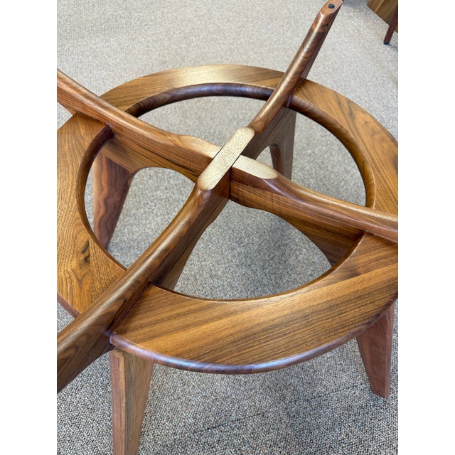 Craft & Associates 1960s Mid Century Modern Walnut Compass Dining Set by Adrian Pearsall for Craft Associates - Set of 5 For Sale - Image 4 of 12