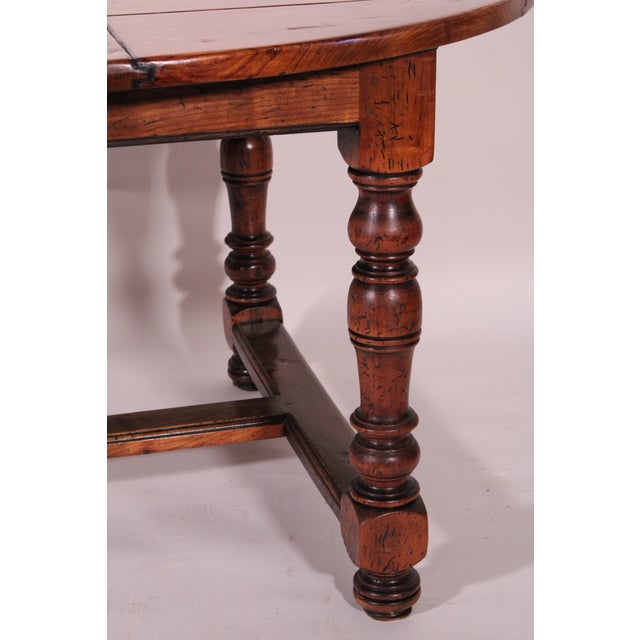 Baroque Style Elm Wood Dining Room Table For Sale - Image 10 of 13