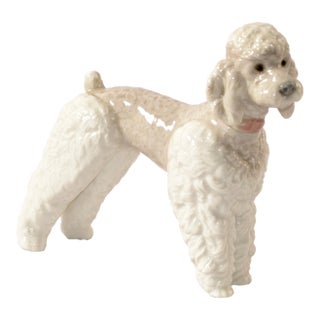 1950s Lladro Fine Handmade Porcelain Poodle Dog Figurine Animal Sculpture Spain For Sale