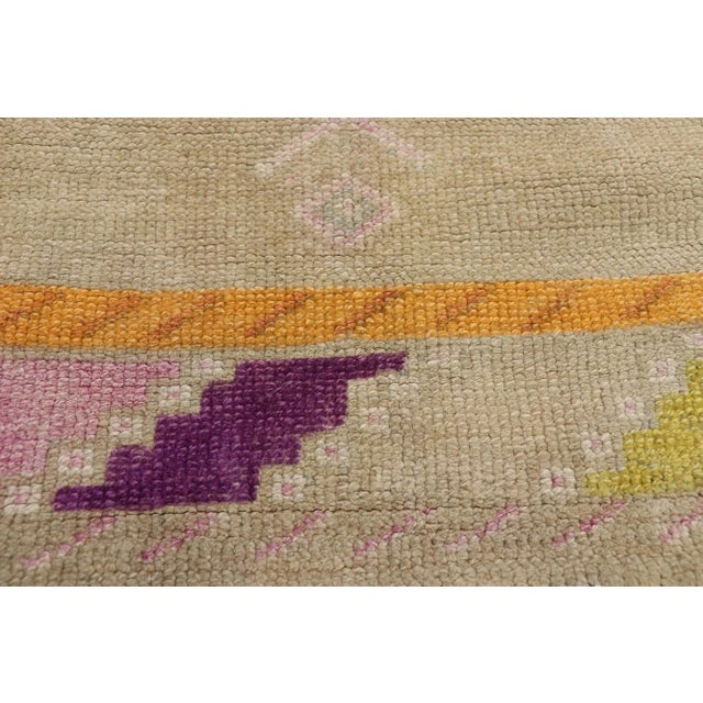 Mid 20th Century Vintage Turkish Oushak Hallway Rug Runner - 03'05 x 13'03 For Sale - Image 5 of 10