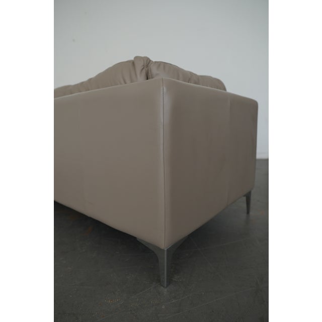 Design Within Reach Albert Leather Sofa With Chaise For Sale - Image 10 of 12