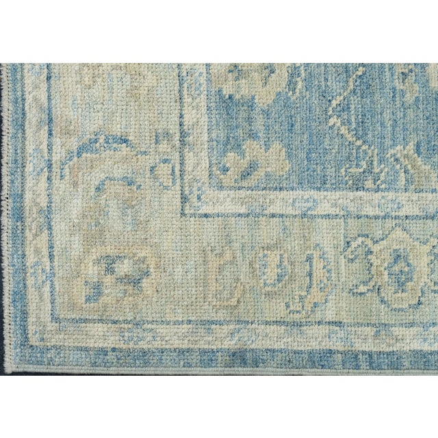 Turkish Oushak Runner Rug 3' x 11'10" #17814 For Sale In Houston - Image 6 of 8