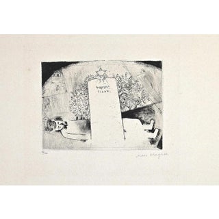Marc Chagall, The Tomb of Father Etching, Surrealist Drypoint, 53/110, 1920s, Etching For Sale