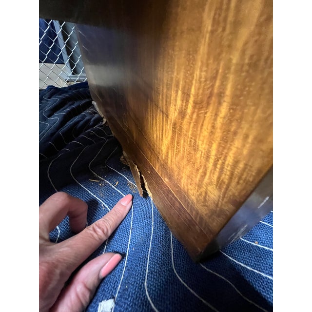 1970s Vladimir Kagan Curved Executive Desk With Exotic Wood Top and Waterfall Sides For Sale - Image 18 of 18