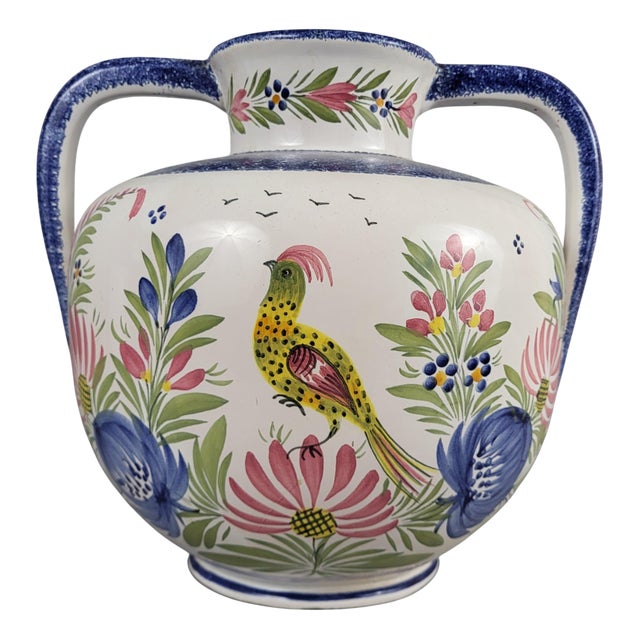 Earthenware Ball Vase from Quimper, 1950s For Sale