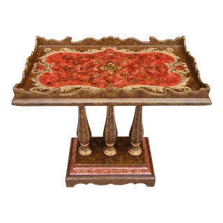 Maitland-Smith Leather Wrapped Side Table For Sale