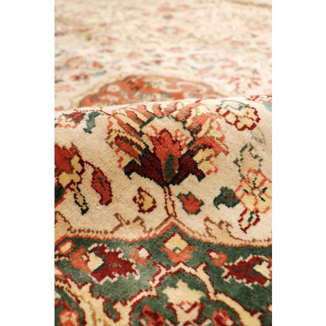 Traditional Pasargad Home Agra Wool Area Rug-10' 0" X 10' 4" , Beige For Sale - Image 3 of 7