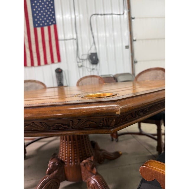 Maitland-Smith Poker Table With 8 Century Furniture Chairs For Sale - Image 9 of 18