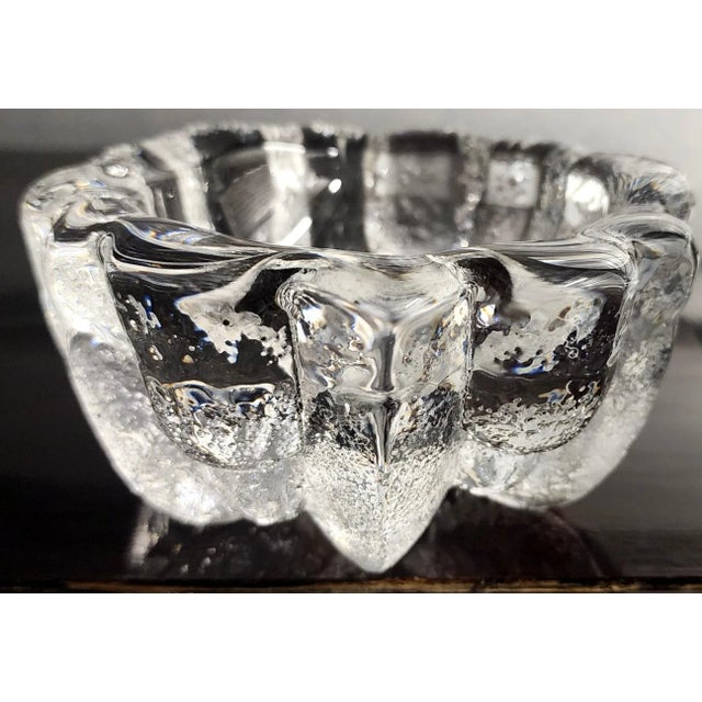 Glass Modern Heavy Fine Glass Small Bowl For Sale - Image 7 of 11
