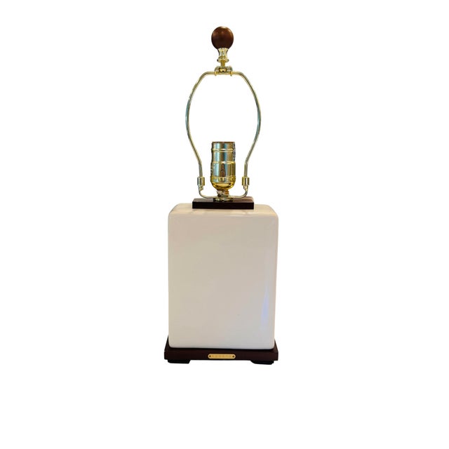Lauren Ralph Lauren Cream Crackle Glaze Ceramic Table Lamps, Pair For Sale - Image 9 of 12