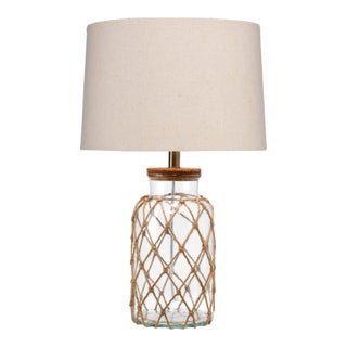 Lifestyle by JY Hugo Glass & Rope Table Lamp For Sale