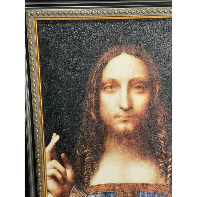 Plastic Salvator Mundi After Leonardo Da Vinci – Hand-Textured Fine Art Print For Sale - Image 7 of 11