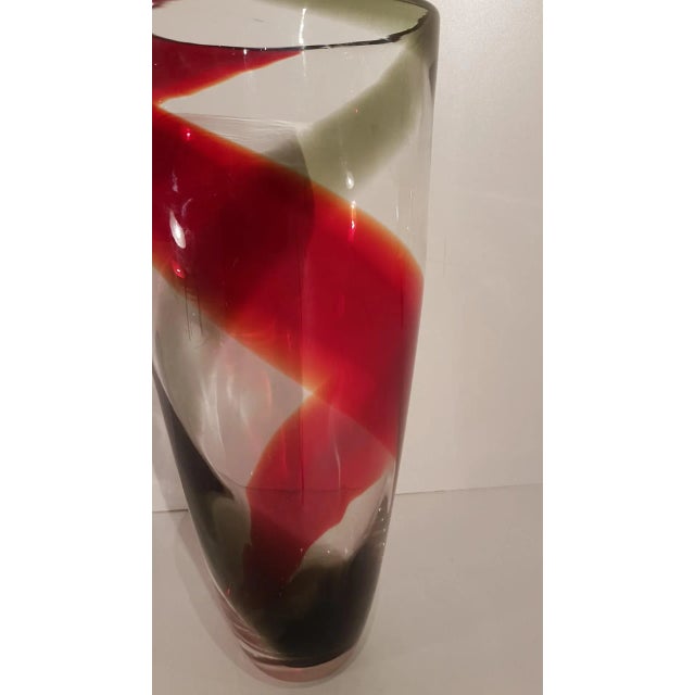 1970s Vintage Multi-Layered Murano Glass Vase by Alfredo Barbini For Sale - Image 5 of 12