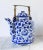 Vintage Asian Blue & White Porcelain Teapot W/ Brass Handle For Sale - Image 10 of 11