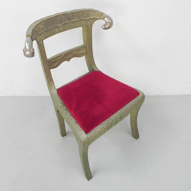 Dining Chair with Stamped Tin, 1920s For Sale - Image 11 of 18