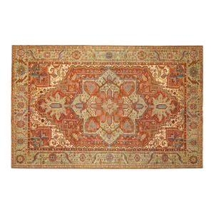 Antique Persian Heriz Oriental Rug, Room Size, W/ Central Medallion