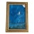 Vintage Large Folk Art Tropical Landscape Painting With Egret in Gilt Wood Frame For Sale