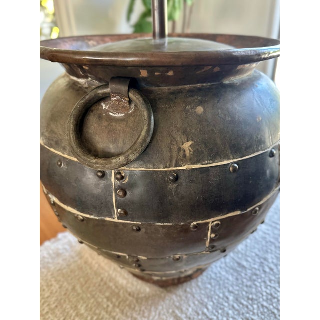 Huge Vintage Chapman Patchwork Metal Lamp For Sale In San Diego - Image 6 of 12