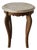 Queen Anne-Style Italian Marble Top Side Table Carved Wood Legs Detail Vintage Mid-Century For Sale