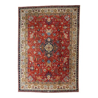 Antique Red Persian Tabriz Rug - 09'03 X 13'01 For Sale