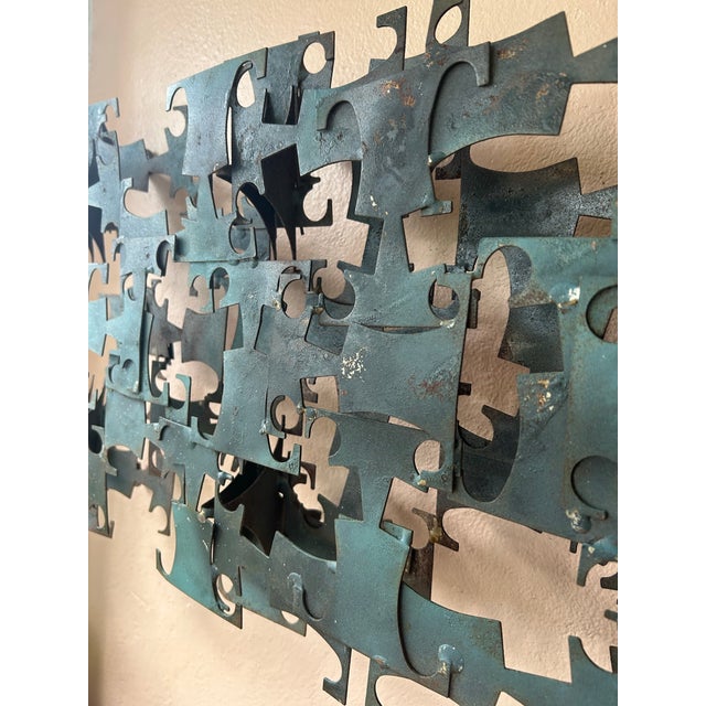 Marc Creates Mark Weinstein Multidimensional Brutalist Metal Wall Sculpture For Sale - Image 4 of 12