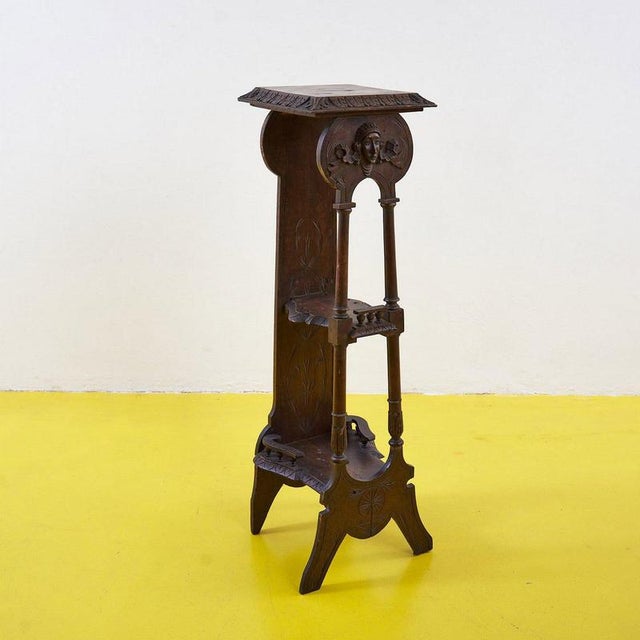 Vintage Carved Wooden Plant Stand For Sale - Image 10 of 10