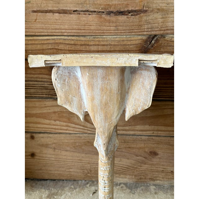 Vintage Regency Sculptural Elephant Carved Wood Wall Bracket Shelves-Pair For Sale - Image 9 of 12