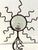 1990s Forged Iron & Glass Celestial Pillar Candle Holder For Sale - Image 4 of 5
