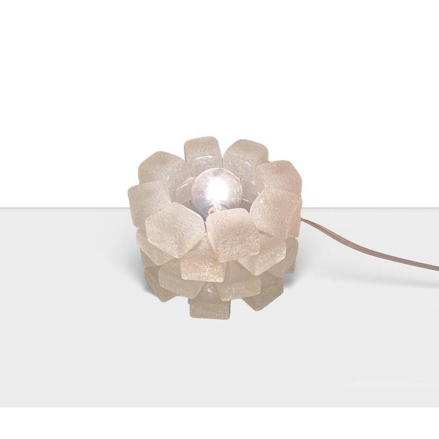 Vintage Metal and Pulegoso Glass Table Lamp, Italy, 1970s For Sale - Image 8 of 9