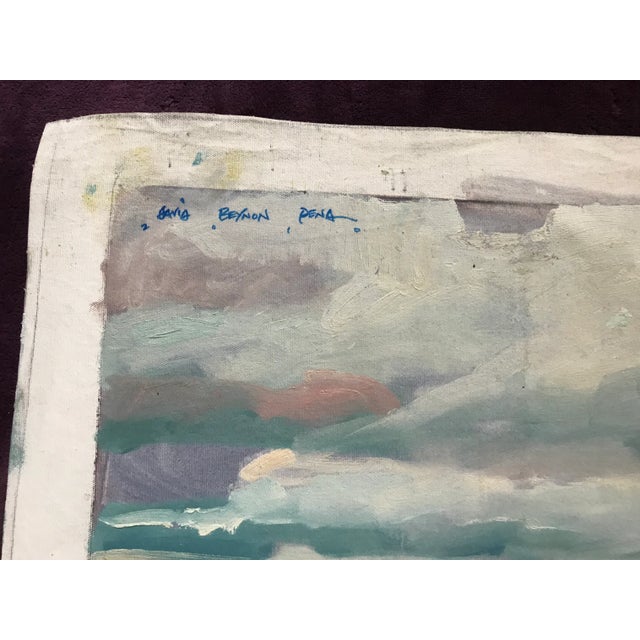 2010s Red Rock Formations on a Blue Sky Day Original Oil Painting For Sale - Image 5 of 5