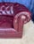 Burgundy 1950s English Burgundy Red Leather Chesterfield Sofa For Sale - Image 8 of 17