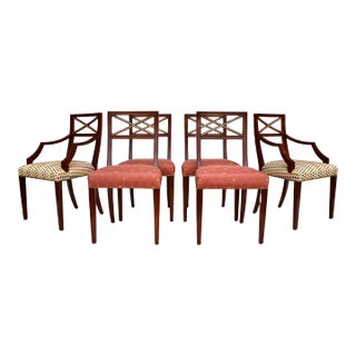 20th C Regency X Back Dining Chairs, Set of 6 For Sale