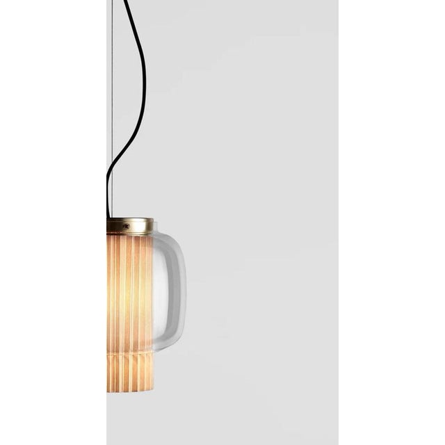 Manila T Pe Beige Textile Suspension Lamp by Sebastian Herkner for Parachilna For Sale - Image 3 of 15
