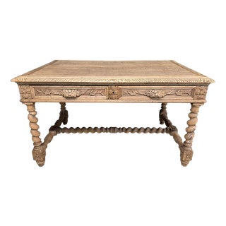 French Bleached Oak Writing Desk, 1860 For Sale