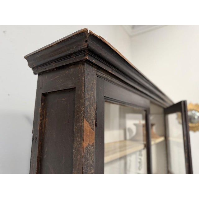 Black Antique Fir Wood Bookcase, 1890s For Sale - Image 8 of 10