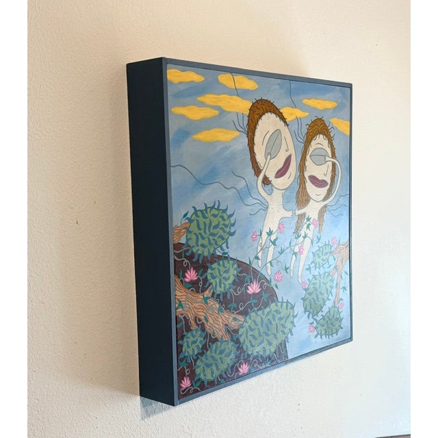 Original Acrylic Folk Art Painting From Key West Artist/ "Jump" For Sale - Image 4 of 5
