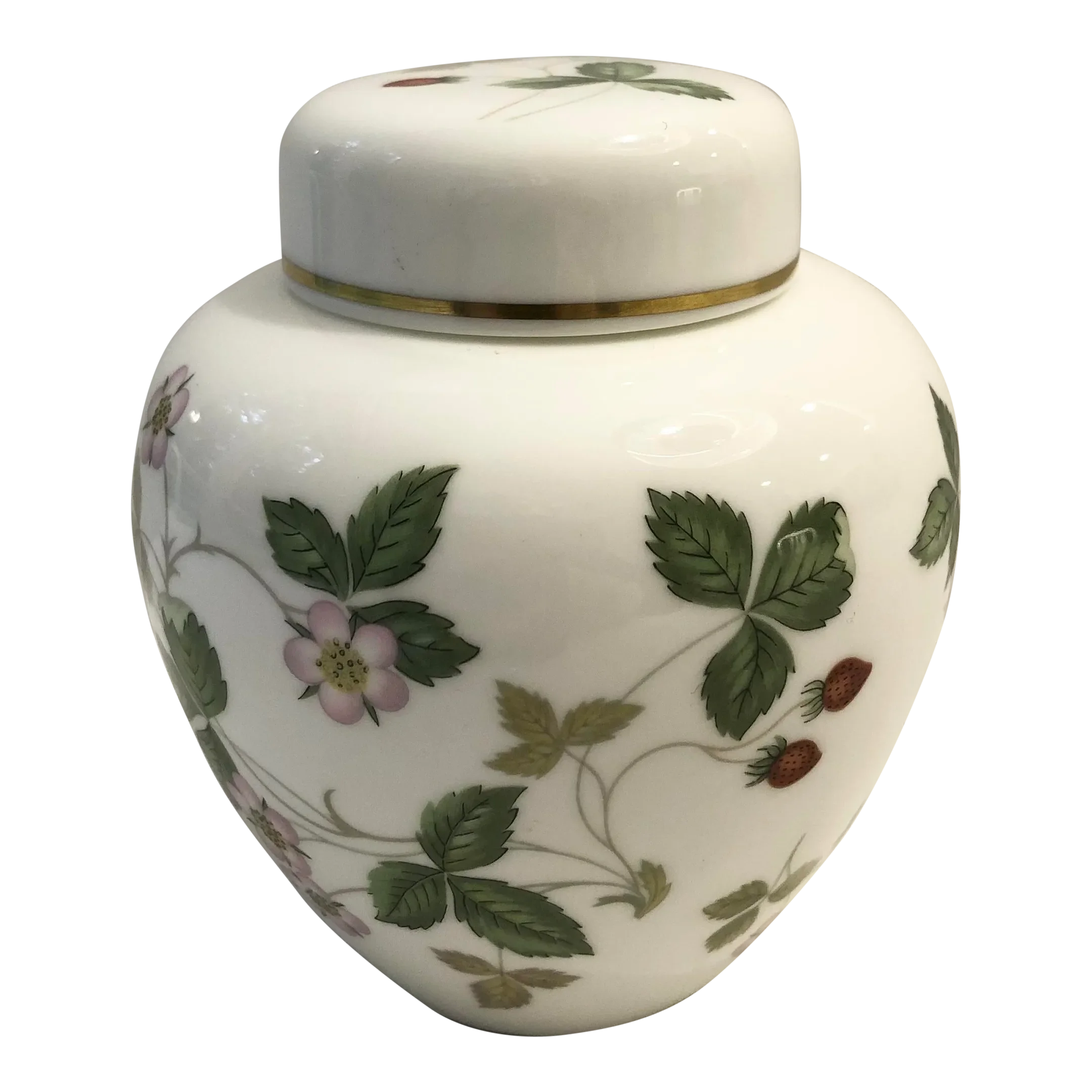 美品　 WILD STRAWBERRY ジンジャージャー 花瓶 Late 20th Century English Wedgwood Wild Strawberry Ginger Jar