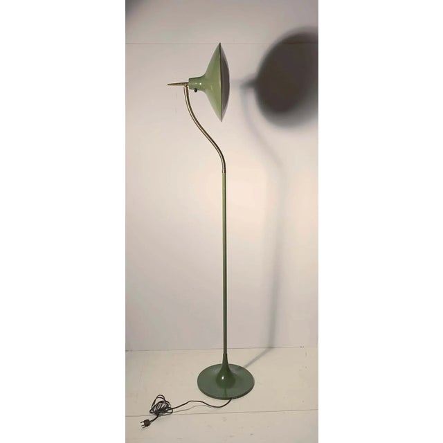 Vintage Laurel Gooseneck Floor Lamp Model B- 683 in Olive For Sale - Image 10 of 13
